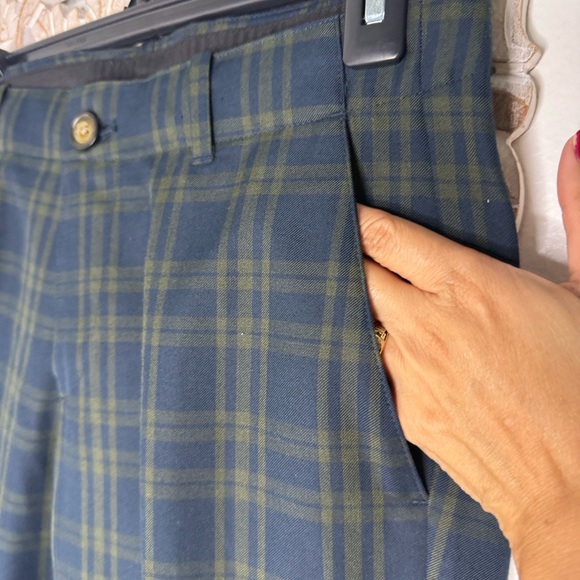 Original Penguin Women's Tartan Plaid Pants - Navy and Olive - Picture 4 of 9